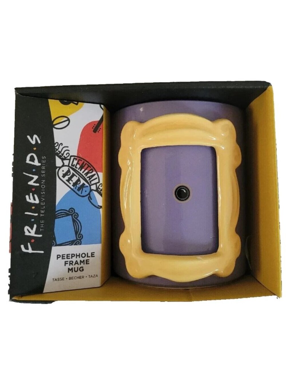 Friends TV Series Peephole Frame Mug Set Purple Yellow Gift Box New in Box